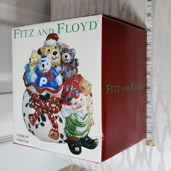 Fitz And Floyd, Holiday Elf, Candy Dish, Lidded Box - Picture 15 of 15